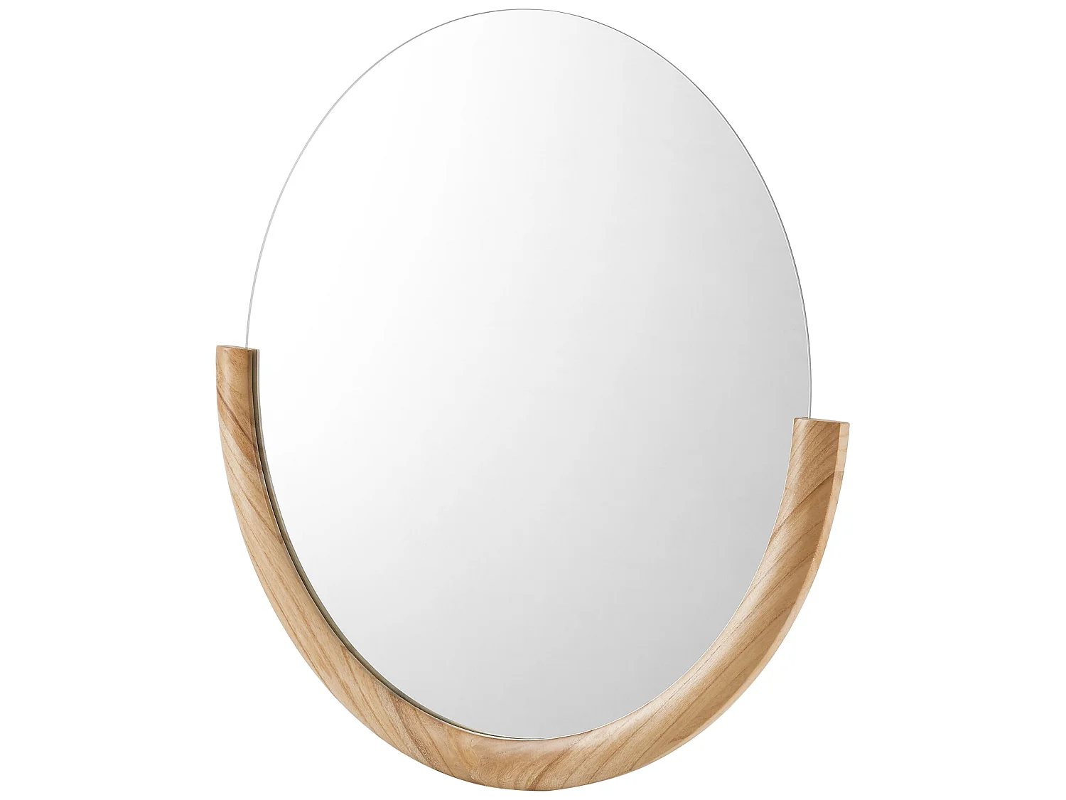 Miroir mural Atri rond eucalyptus 61 x 64 cm naturel [en.casa]