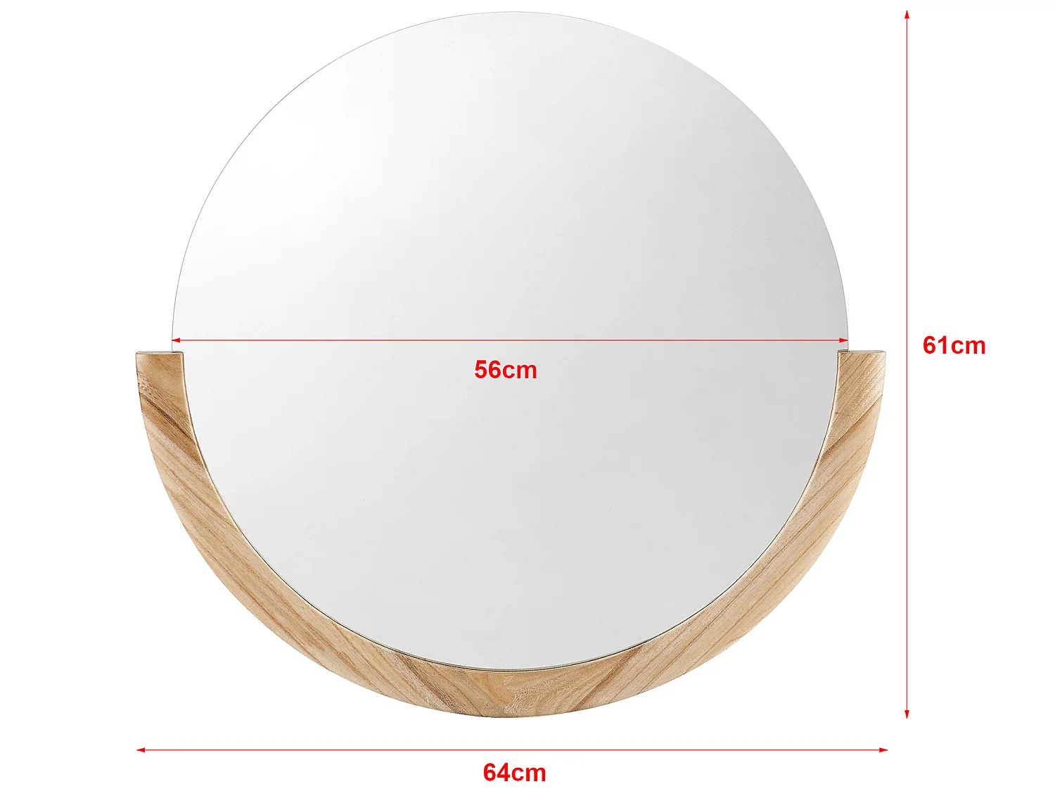 Miroir mural Atri rond eucalyptus 61 x 64 cm naturel [en.casa]