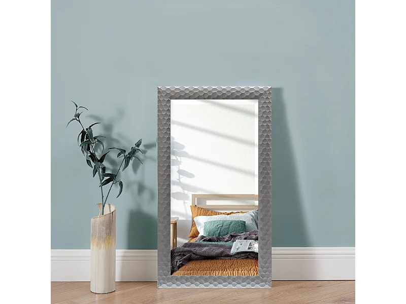 Miroir mural Ocre rectangulaire 114 x 64 cm argenté [en.casa]