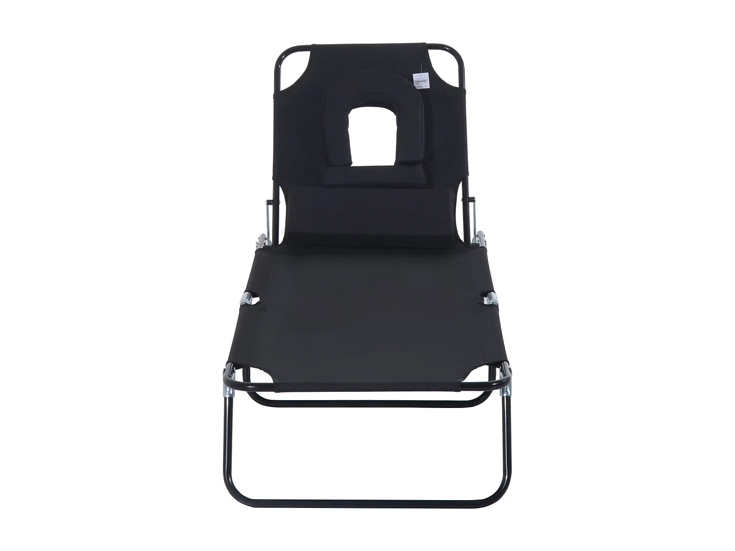 Bain de soleil pliable transat inclinable 4 positions chaise longue de lecture 3 coussins fournis noir