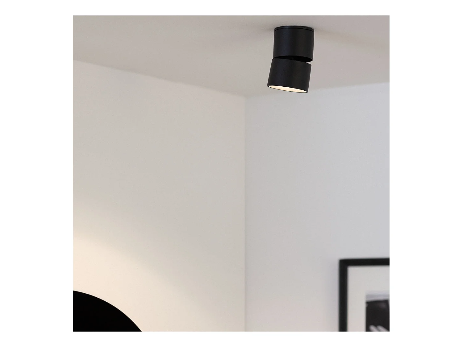 Aplique LED 7W Aluminio Circular Negro New Onuba 2700K Blanco Cálido