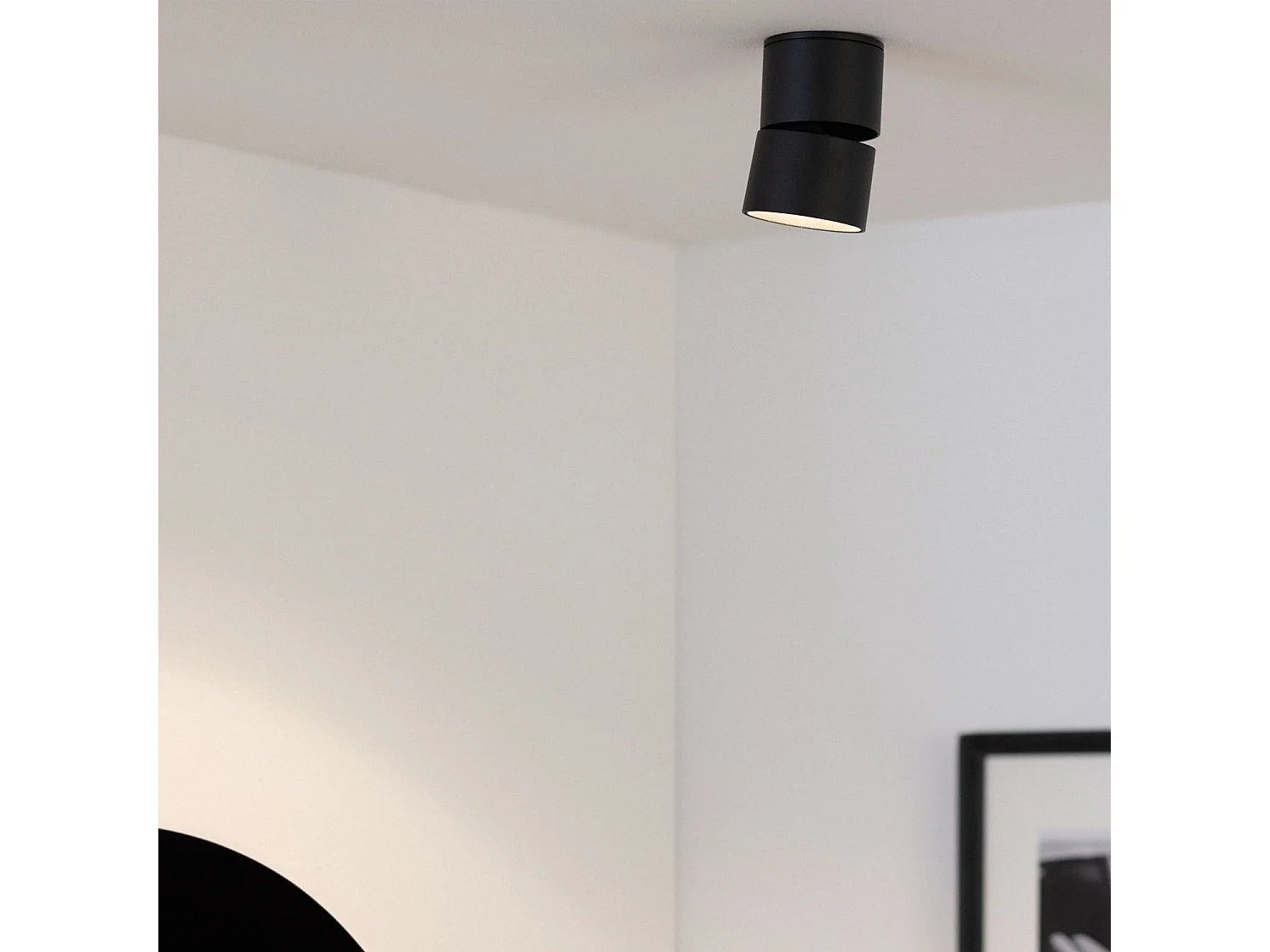 Applique LED Aluminium Ronde New Onuba 7W Noire 2700K Blanc chaud