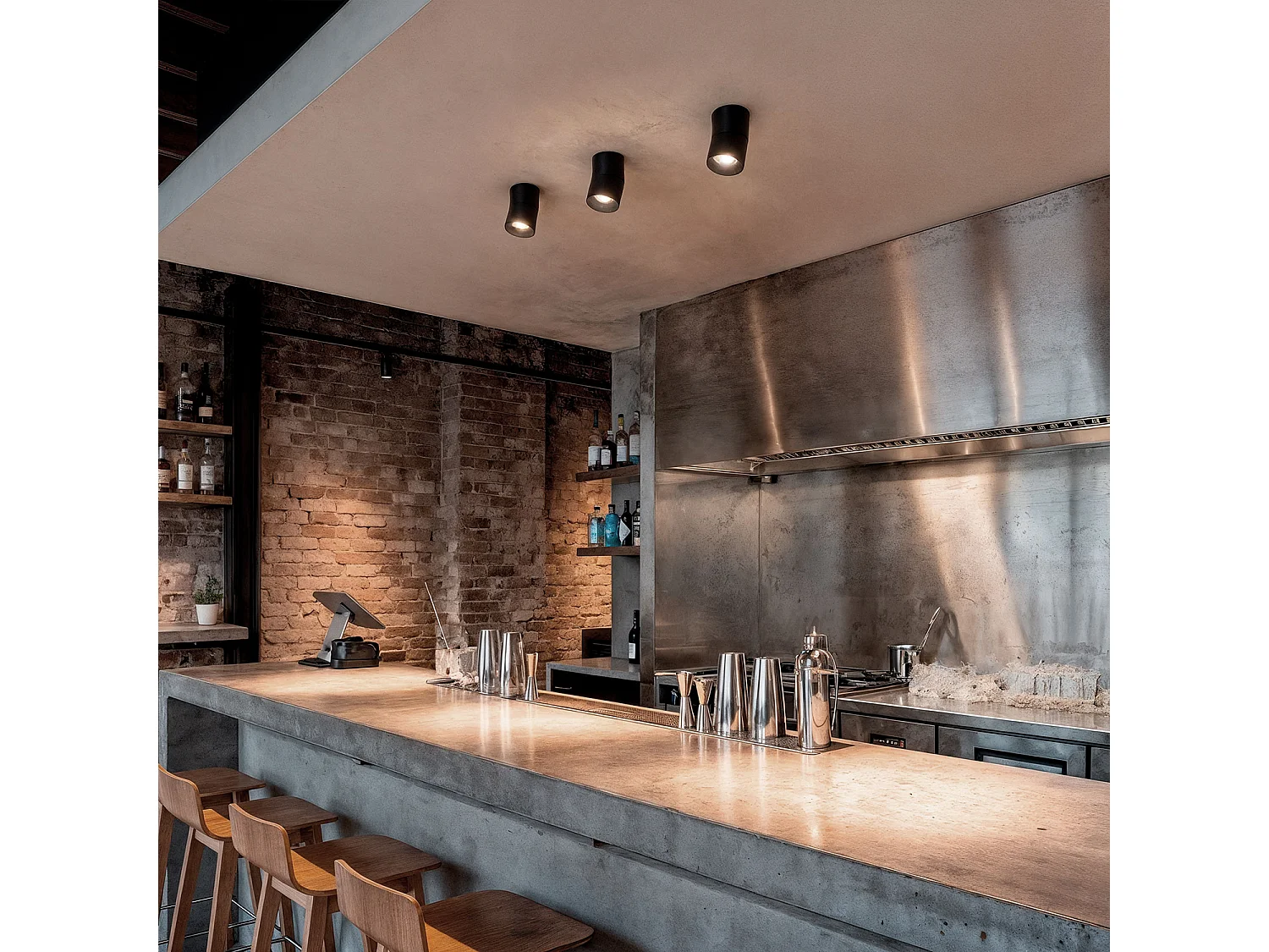 Applique LED 7W Alluminio Circolare Nero New Onuba 2700K Bianco Caldo