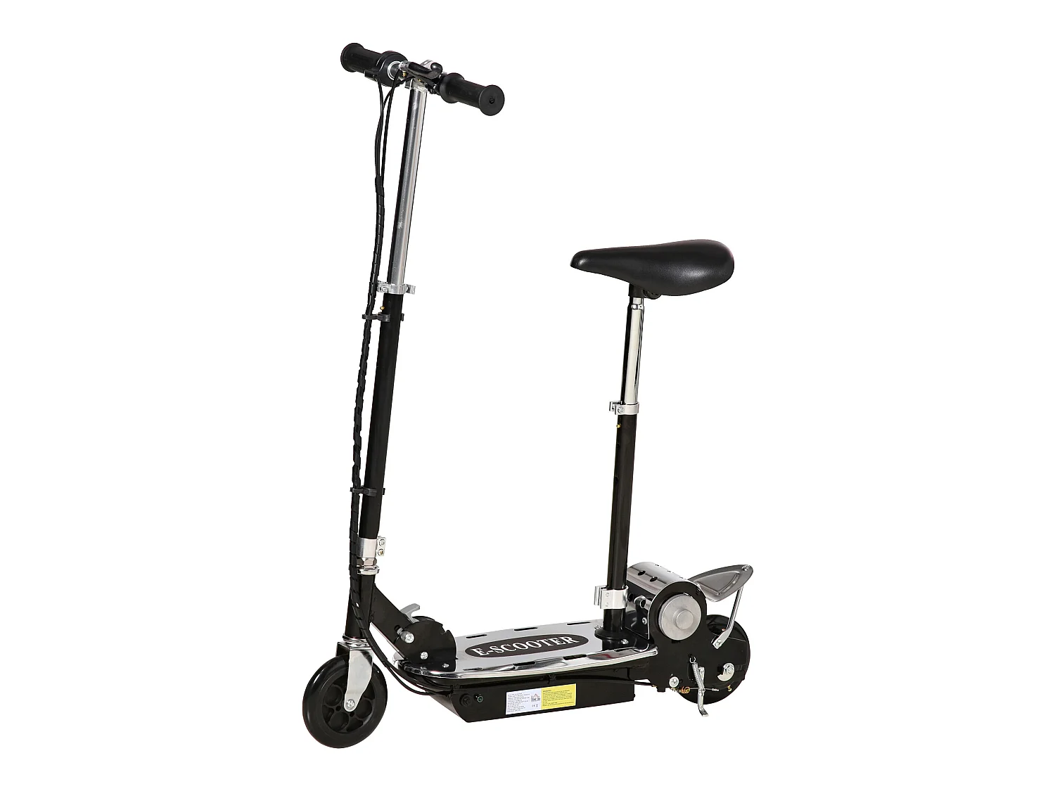 Trottinette électrique 120 W pliable pour enfant de 7 à 12 ans hauteur guidon et selle réglable 10 Km/h max. noir