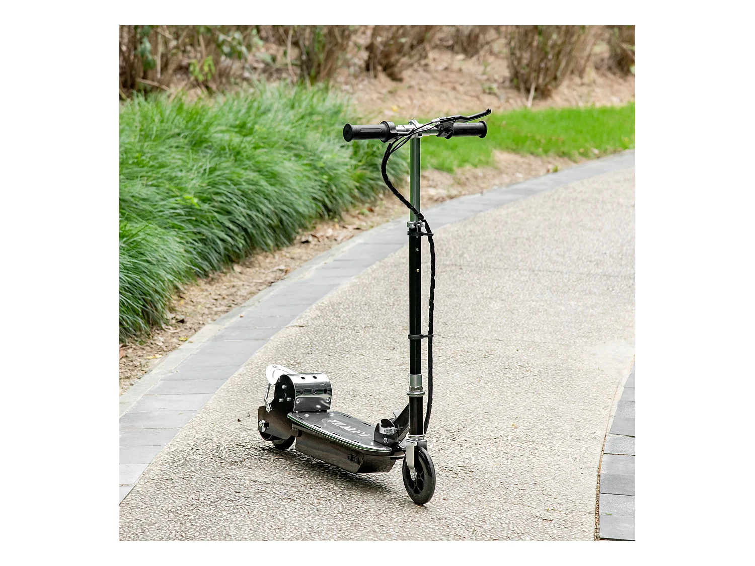 Trottinette électrique 120 W pliable pour enfant de 7 à 12 ans hauteur guidon et selle réglable 10 Km/h max. noir