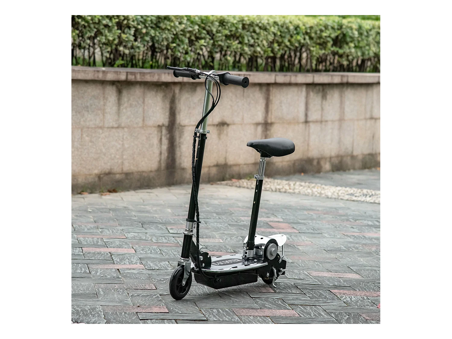 Trottinette Électrique 120 W Pliable pour Enfants de 7 à 12 Ans 10 Km/h Max. Hauteur Guidon Réglable 2 Roues en PU Coloris Noir et Argent