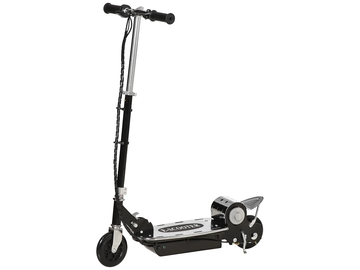 Trottinette Électrique 120 W Pliable pour Enfants de 7 à 12 Ans 10 Km/h Max. Hauteur Guidon Réglable 2 Roues en PU Coloris Noir et Argent