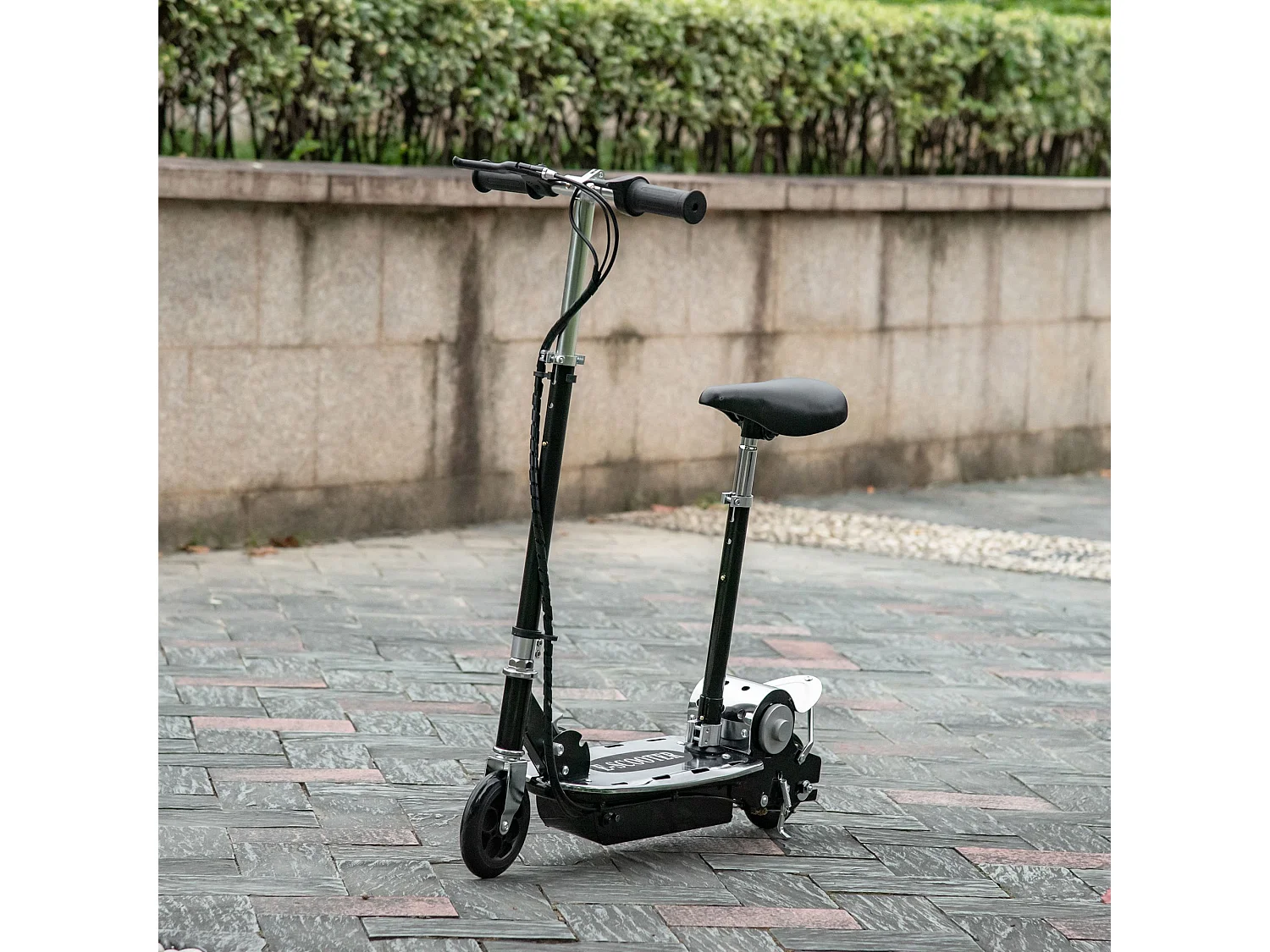 Trottinette Électrique 120 W Pliable pour Enfants de 7 à 12 Ans 10 Km/h Max. Hauteur Guidon Réglable 2 Roues en PU Coloris Noir et Argent