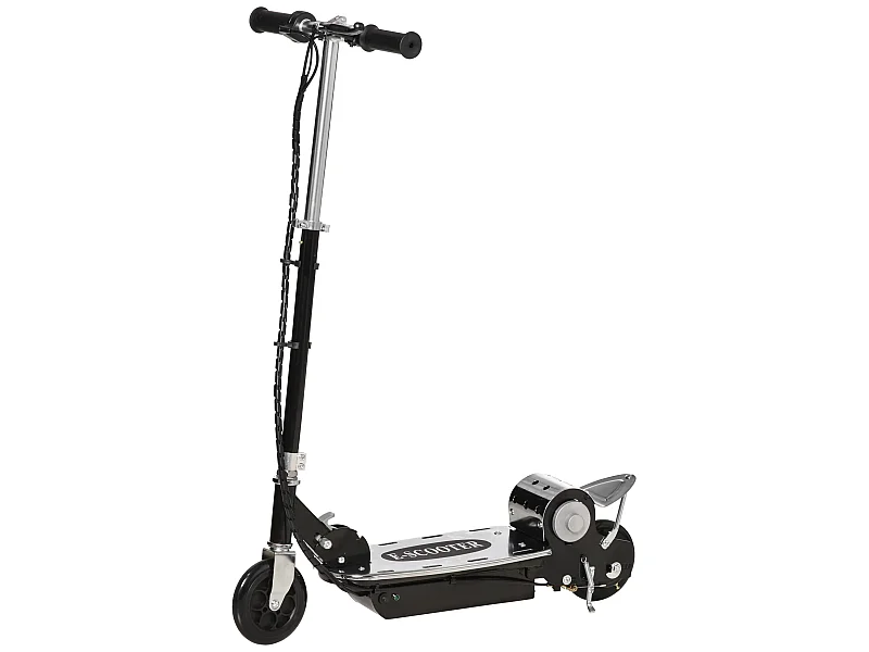 Trottinette Électrique 120 W Pliable pour Enfants de 7 à 12 Ans 10 Km/h Max. Hauteur Guidon Réglable 2 Roues en PU Coloris Noir et Argent