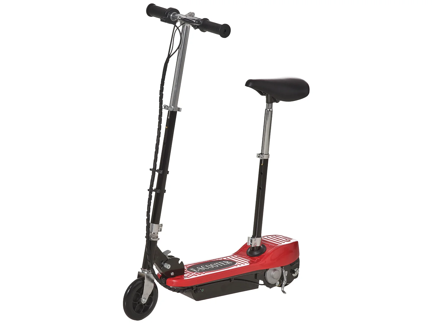 Trottinette Électrique 120 W Pliable pour Enfants de 7 à 12 Ans Hauteur de Guidon et Selle Réglable 10 Km/h Max. 2 Roues en PU Rouge