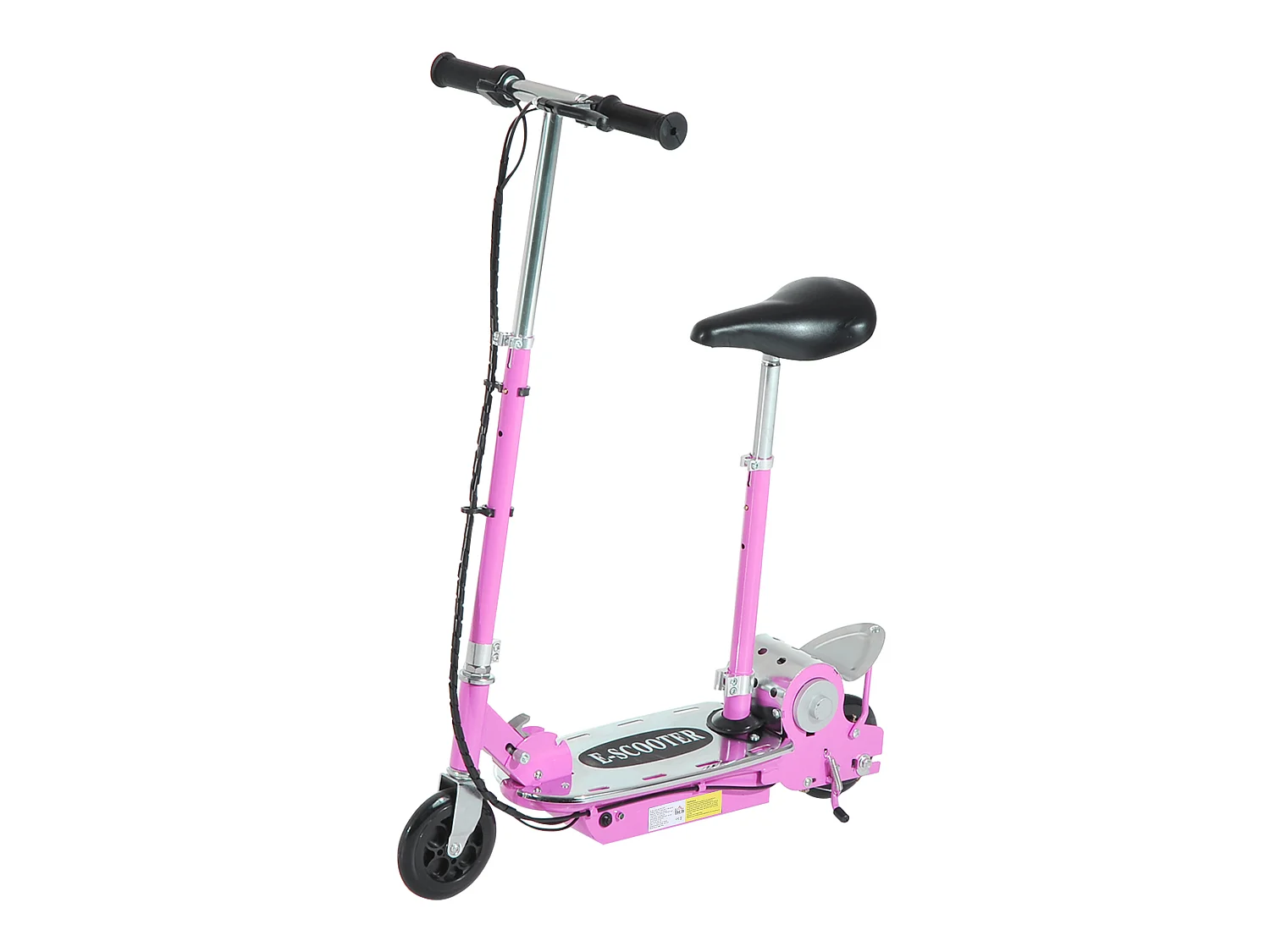 Trottinette électrique 120 W pliable pour enfant de 7 à 12 ans hauteur guidon et selle réglable 10 Km/h max. rose