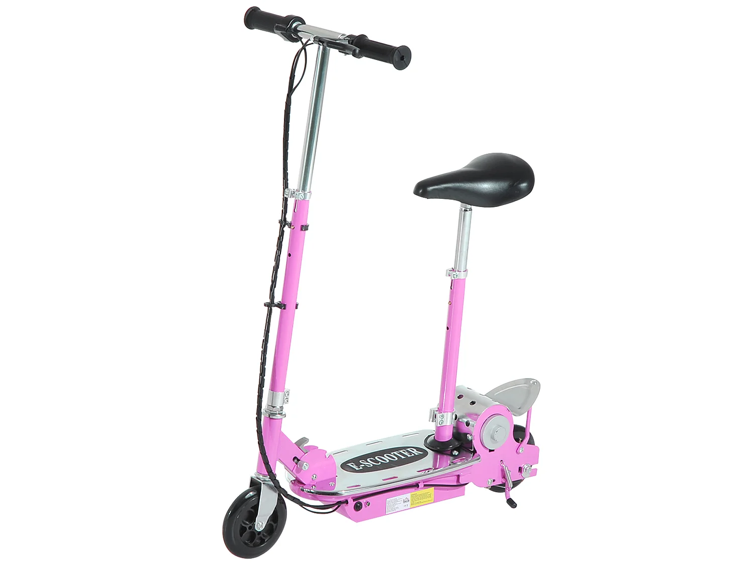 Trottinette électrique 120 W pliable pour enfant de 7 à 12 ans hauteur guidon et selle réglable 10 Km/h max. rose