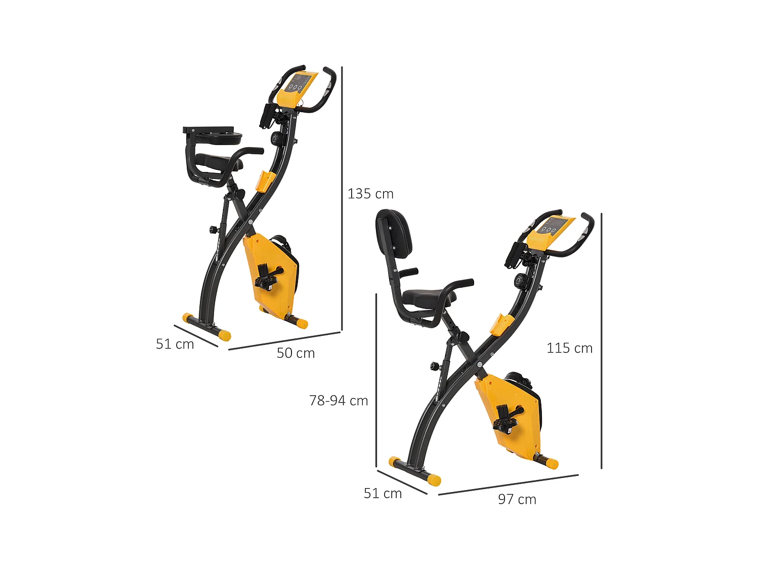 Vélo d'appartement pliant 8 niveaux de résistance selle réglable poignées ergonomiques écran LCD