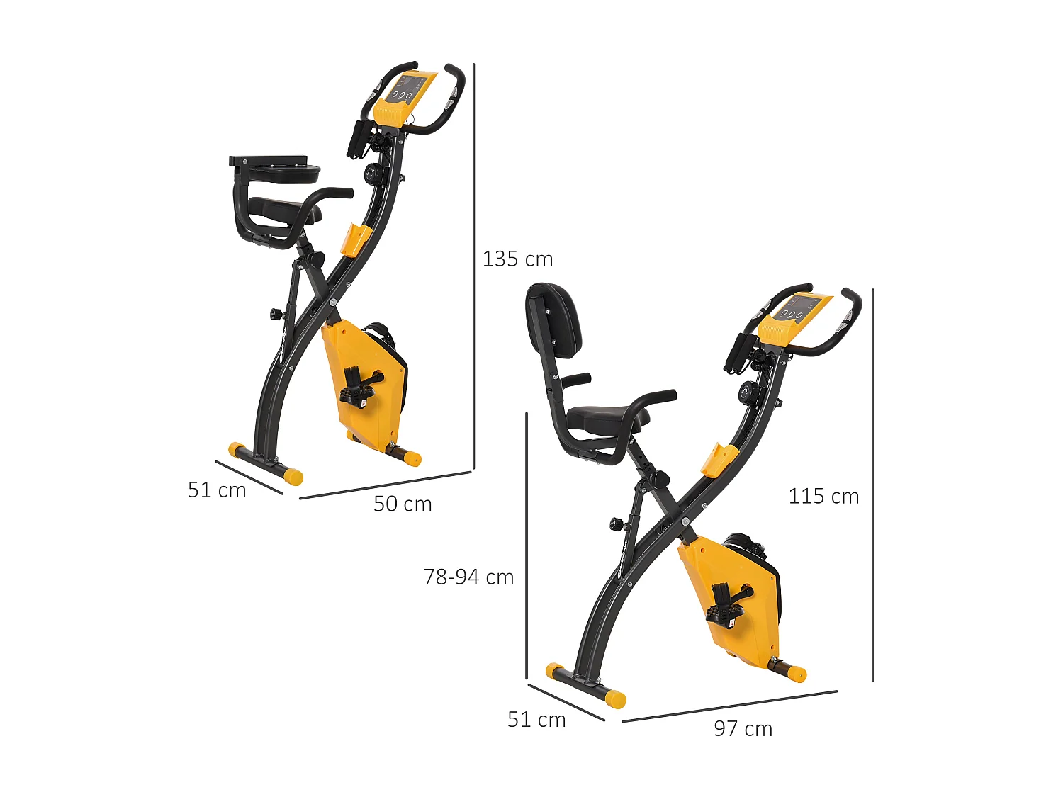 Vélo d'appartement pliant 8 niveaux de résistance selle réglable poignées ergonomiques écran LCD