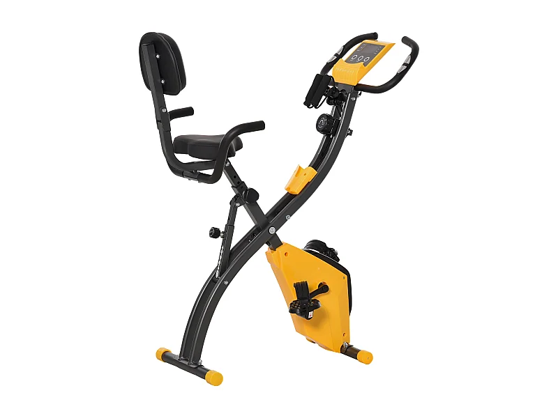 Vélo d'appartement pliant 8 niveaux de résistance selle réglable poignées ergonomiques écran LCD