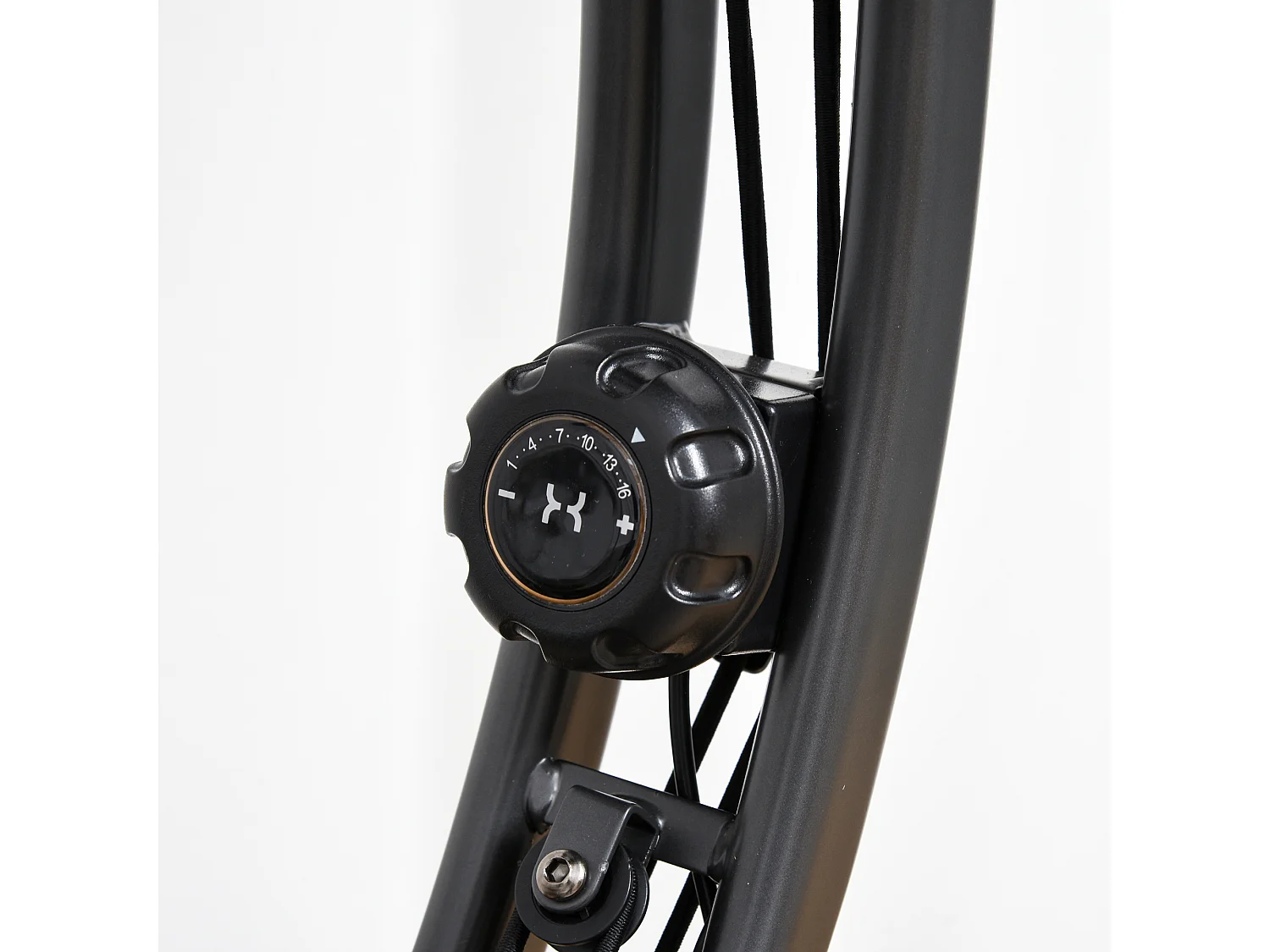 Vélo d'appartement pliable selle réglable dossier guidon ergonomique écran LCD multifonction bandes résistance acier gris noir