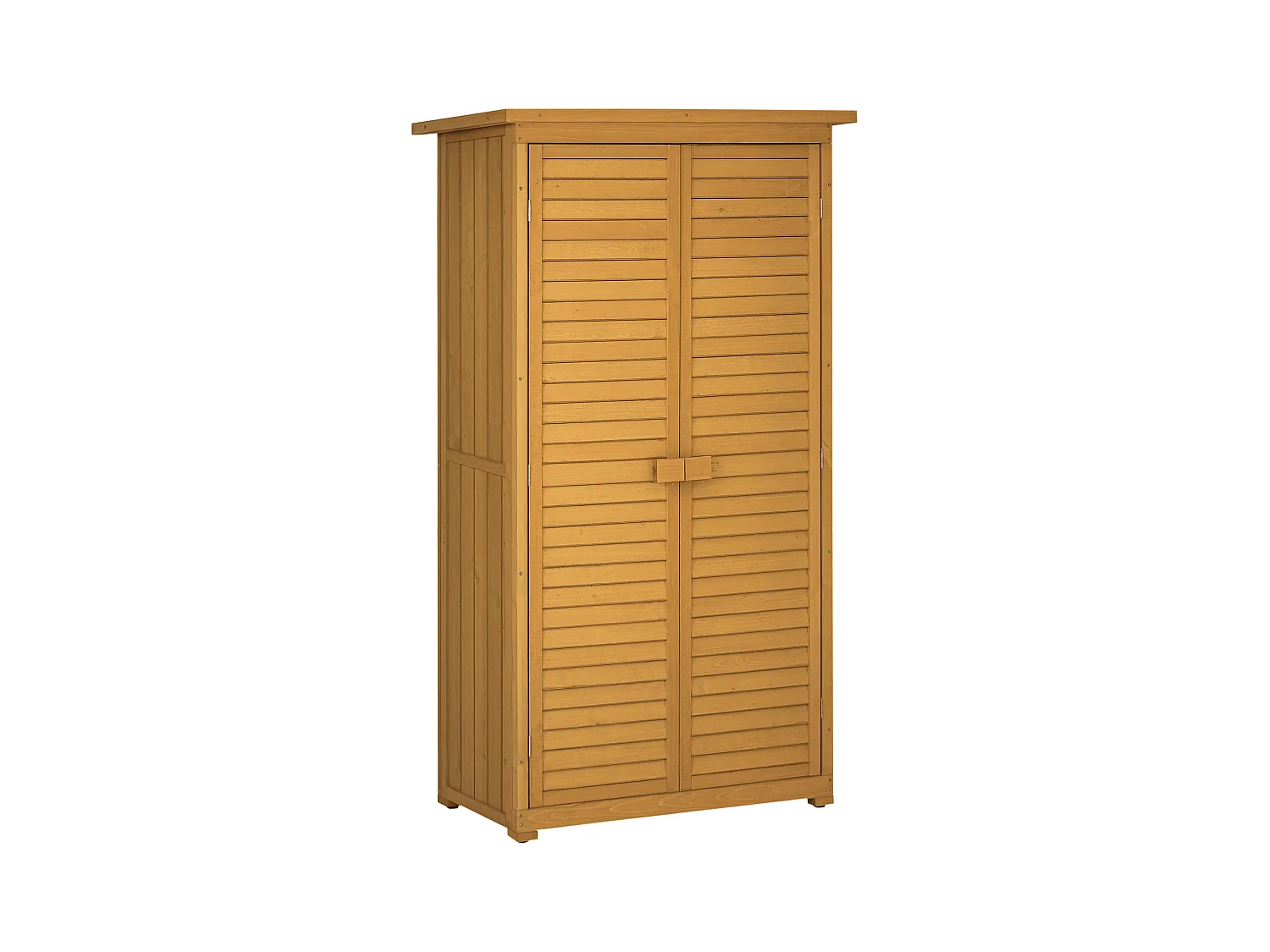 Armoire de jardin abri jardin remise pour outils sur pied 2 étagères portes persiennes toit bitumé étanche bois sapin pré-huilé