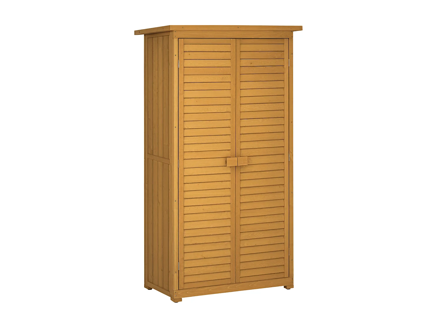 Armoire de jardin abri jardin remise pour outils sur pied 2 étagères portes persiennes toit bitumé étanche bois sapin pré-huilé