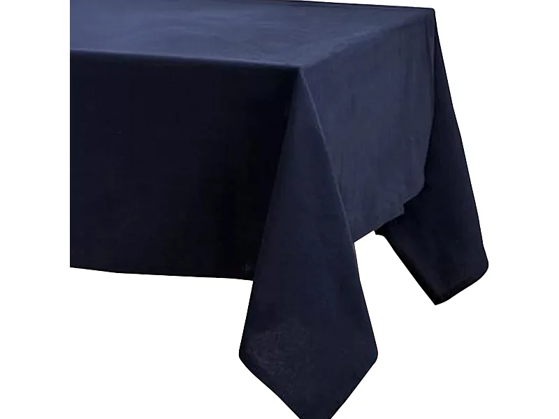 Nappe rectangulaire PASSO 140x250 cm coton bleu Marine