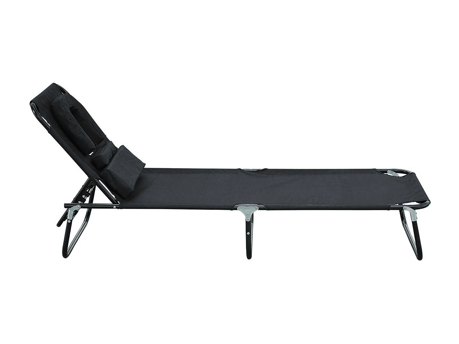 Transat de jardin chaise longue pliante bain de soleil pour lecture noir