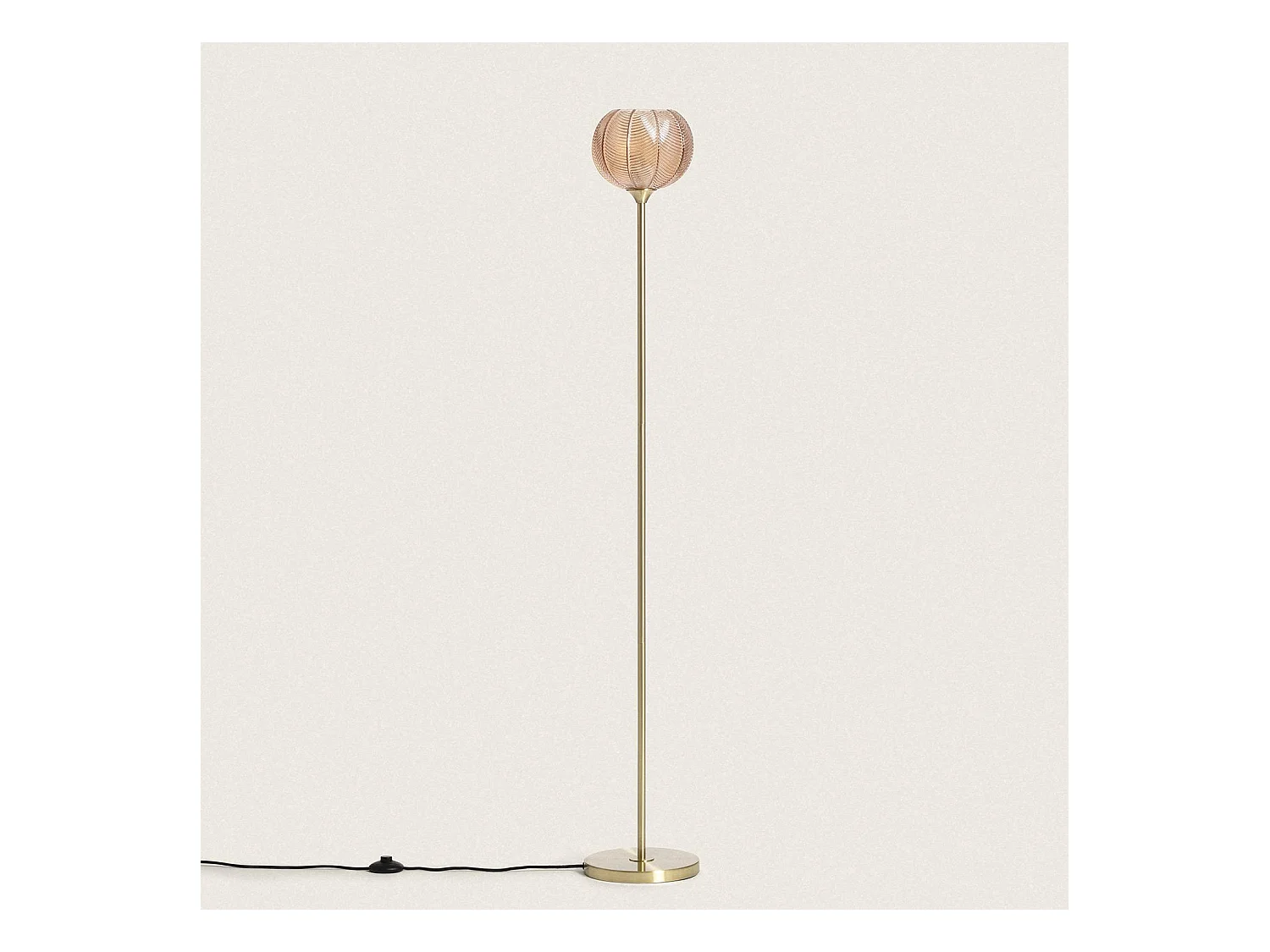 Lampadaire Métal et Verre Klimt  Ambre