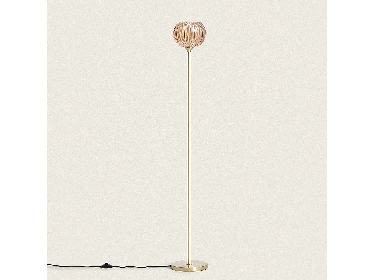 Lampadaire Métal et Verre Klimt  Ambre