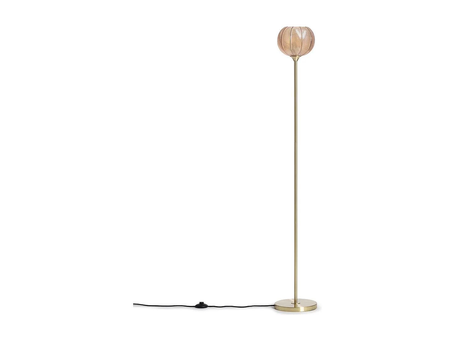 Lampadaire Métal et Verre Klimt  Ambre