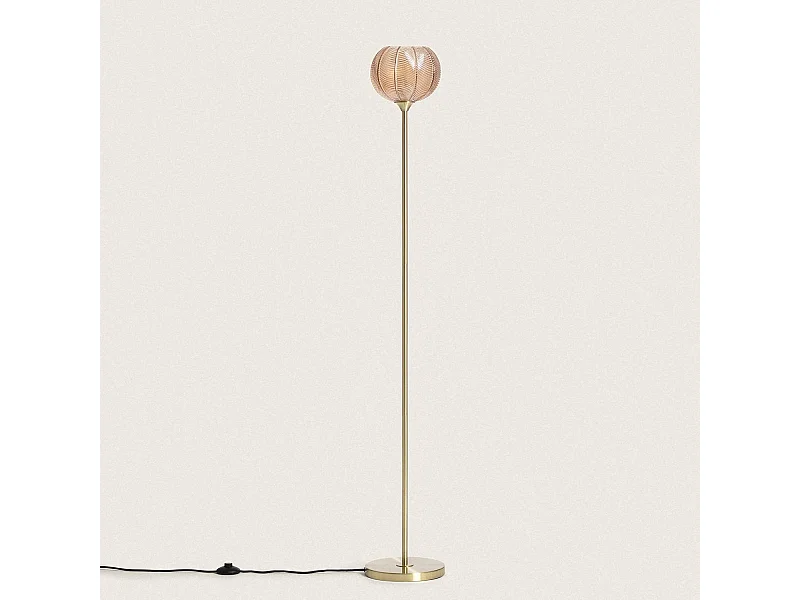 Lampadaire Métal et Verre Klimt  Ambre