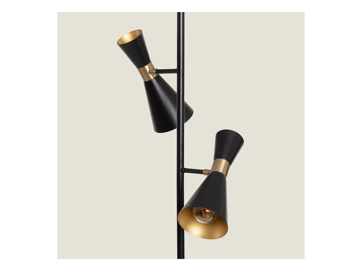 Lampada da Terra Metallo 2 Faretti Jigger Nero - Oro