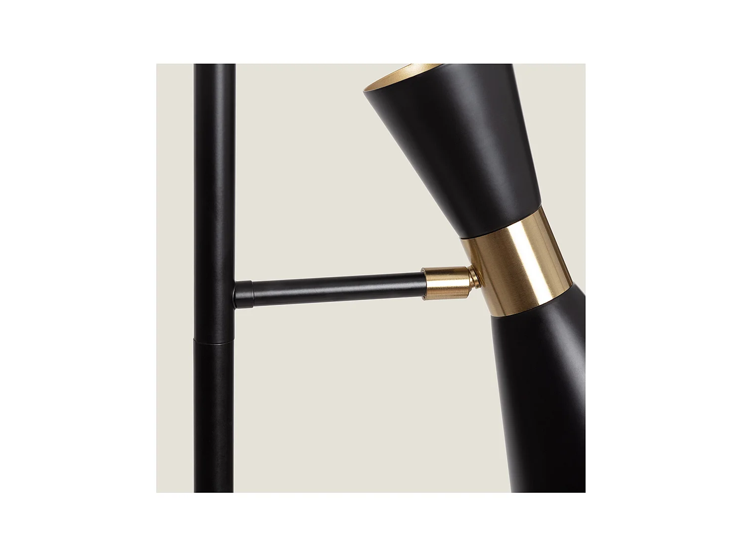 Lampada da Terra Metallo 2 Faretti Jigger Nero - Oro