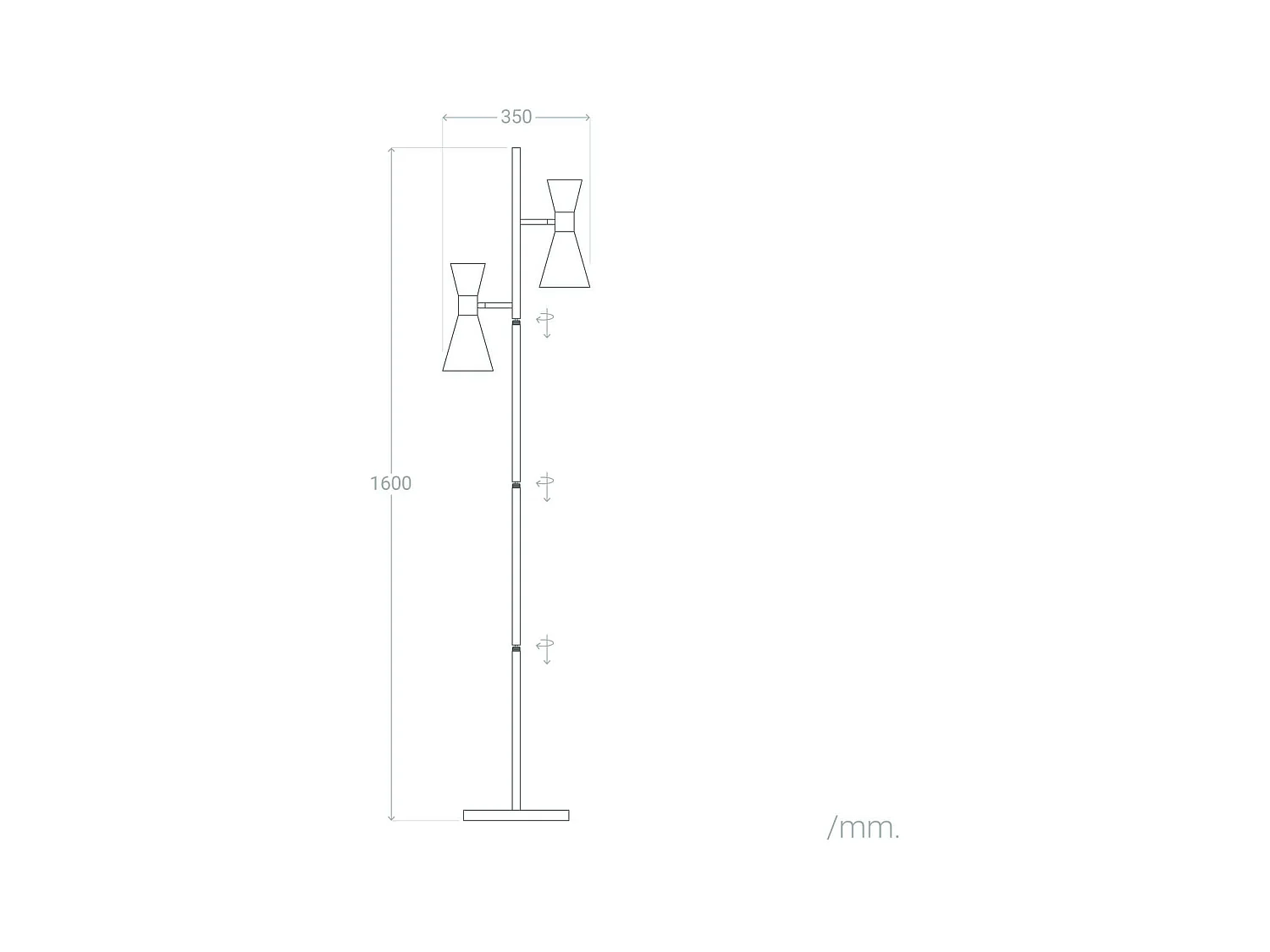 Lampada da Terra Metallo 2 Faretti Jigger Nero - Oro