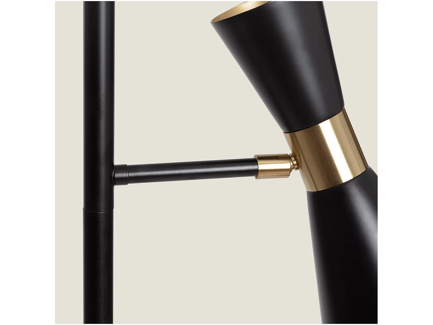 Lampadaire Métal 2 Spots Jigger Noir- Doré