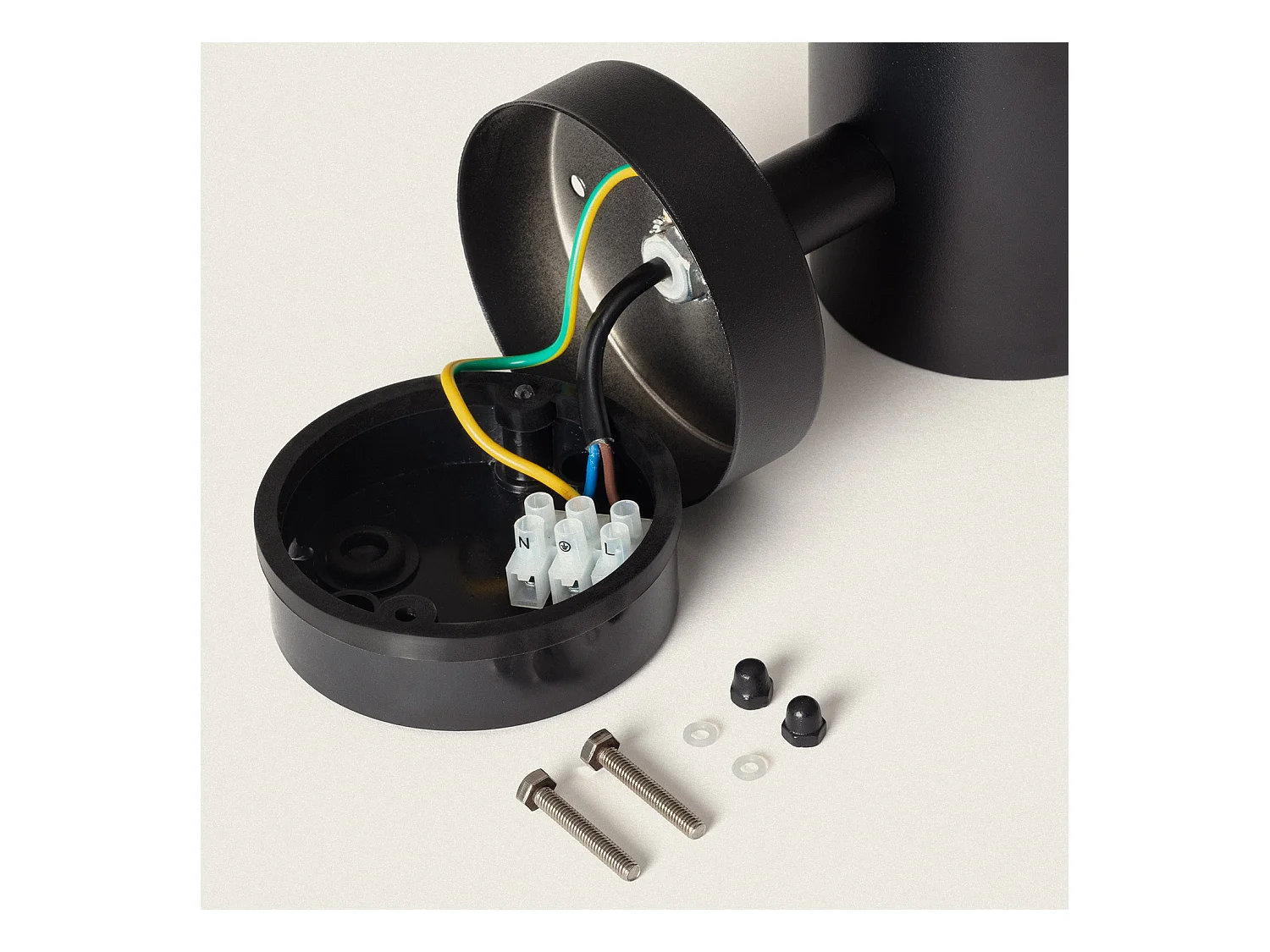 Lampada da Parete per Esterni LED 5W Acciaio Inossidabile Inti Nera 3000K Bianco Caldo