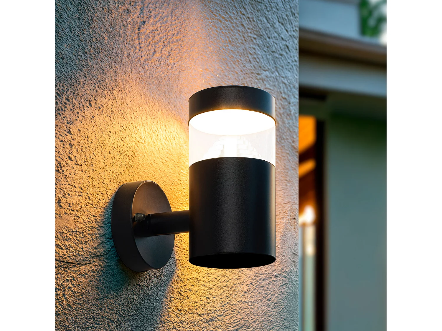 Lampada da Parete per Esterni LED 5W Acciaio Inossidabile Inti Nera 3000K Bianco Caldo