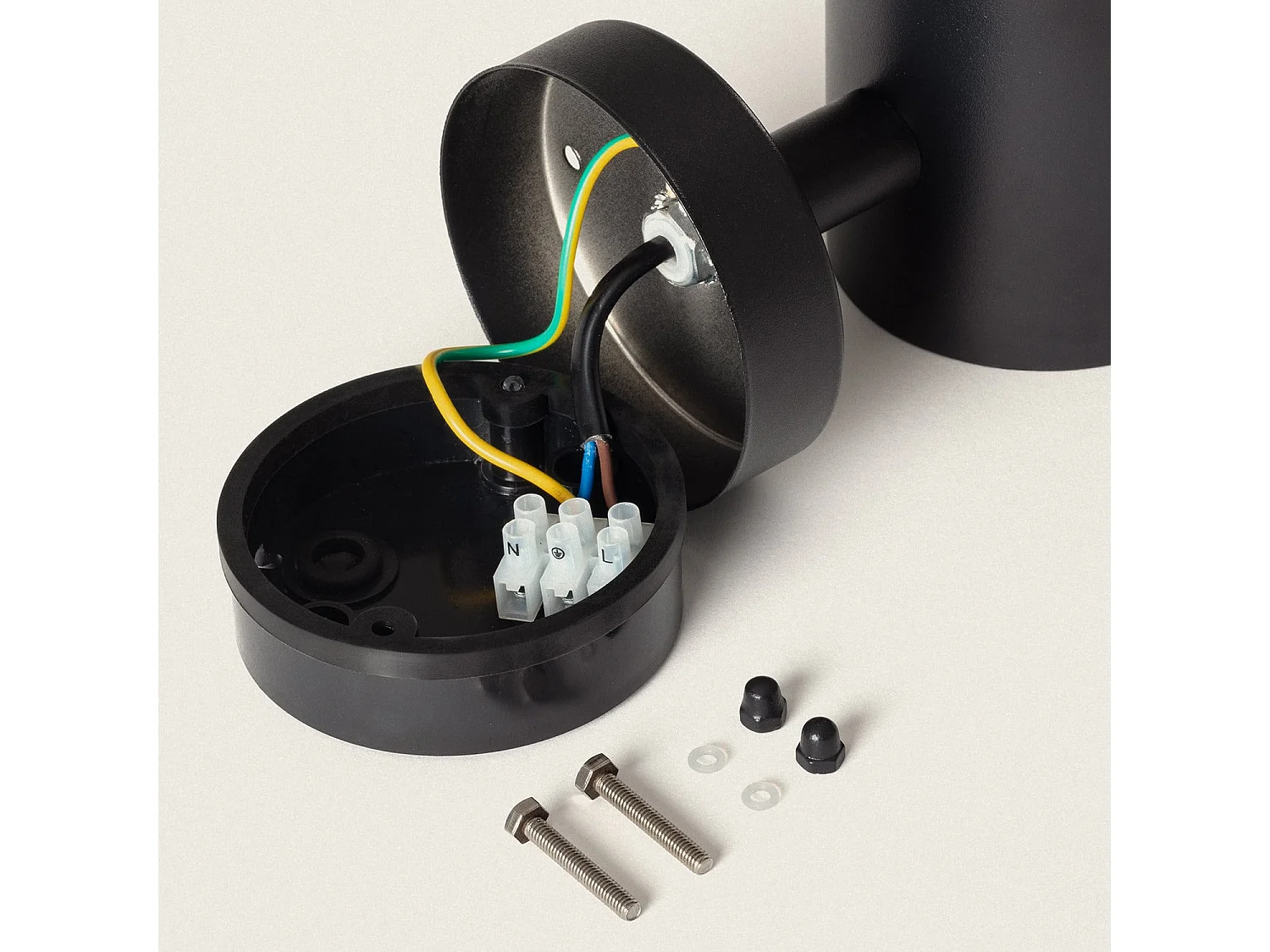 Lampada da Parete per Esterni LED 5W Acciaio Inossidabile Inti Nera 3000K Bianco Caldo