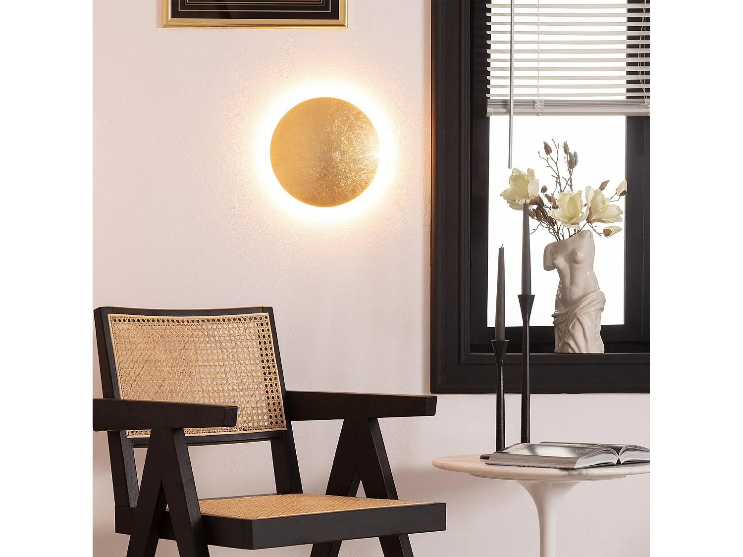 Applique Murale LED Aluminium Iris 18W Dorée 3000K Blanc chaud