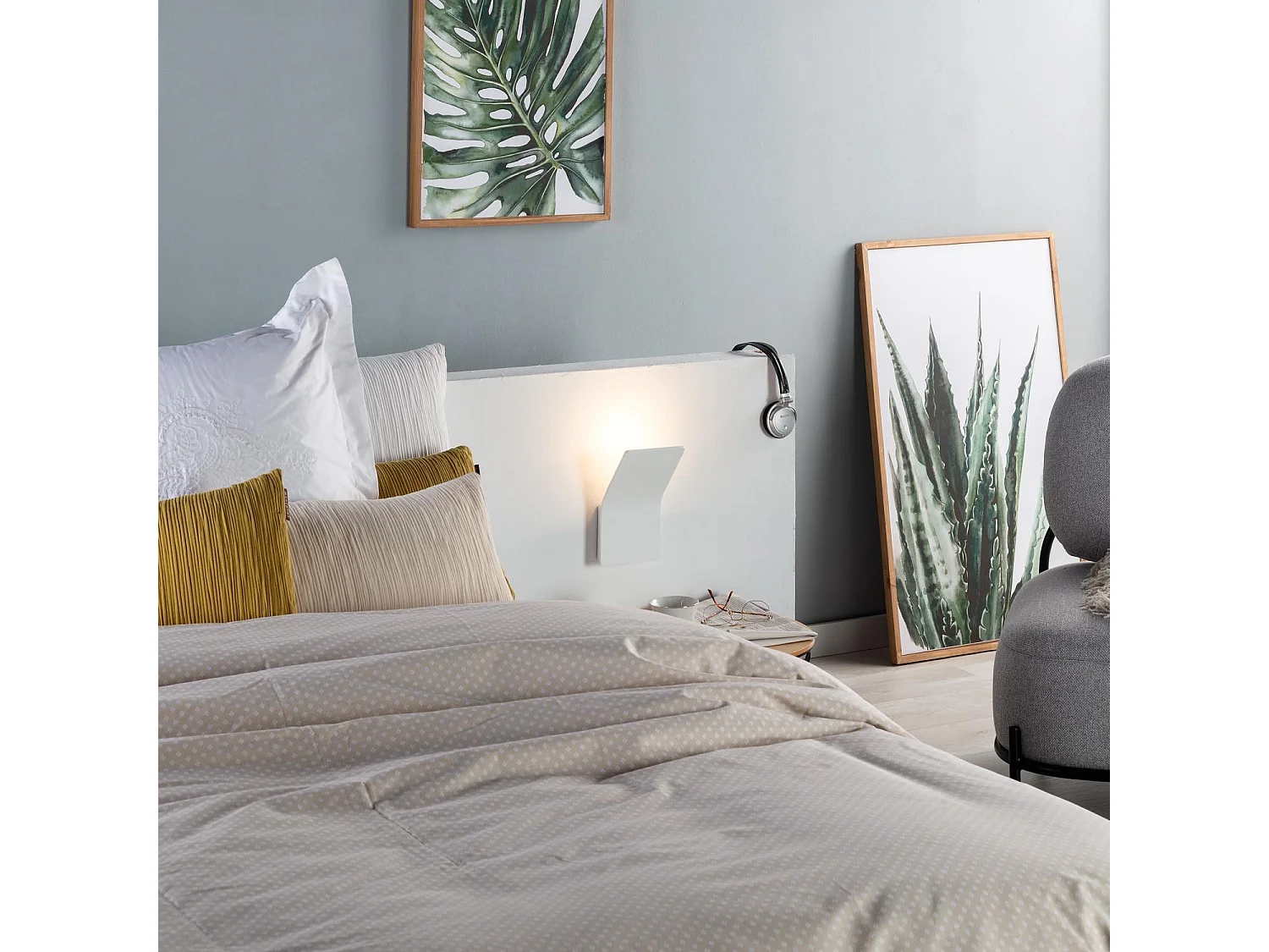 Applique Murale LED Aluminium Lerna 6W Blanche 2700K Blanc chaud