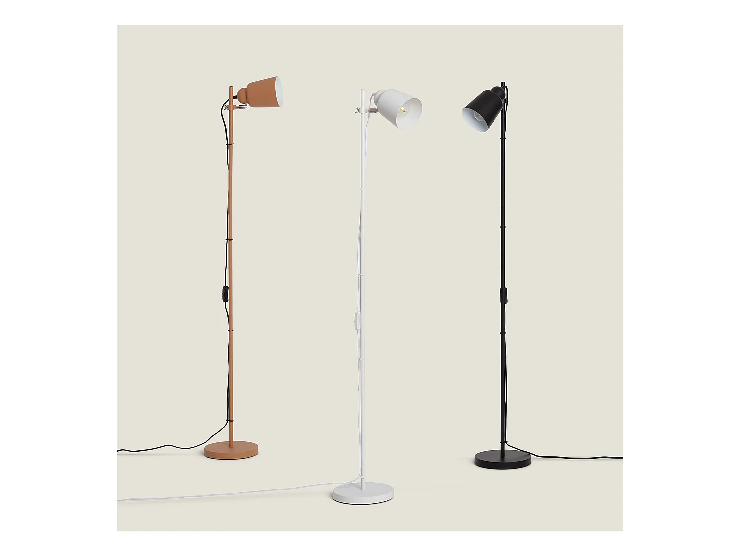 Lampada da Terra in Metallo Ulux Bianco