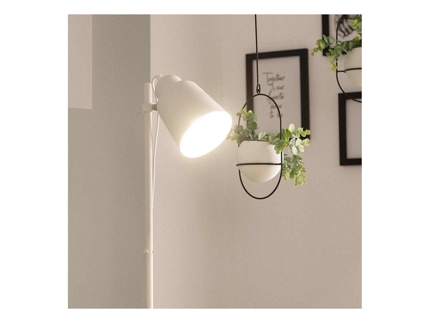 Lampada da Terra in Metallo Ulux Bianco