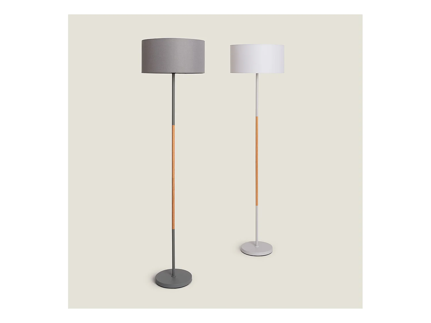 Lampada da Terra in Metallo Wi-Fi Regolabile Silinda Bianco