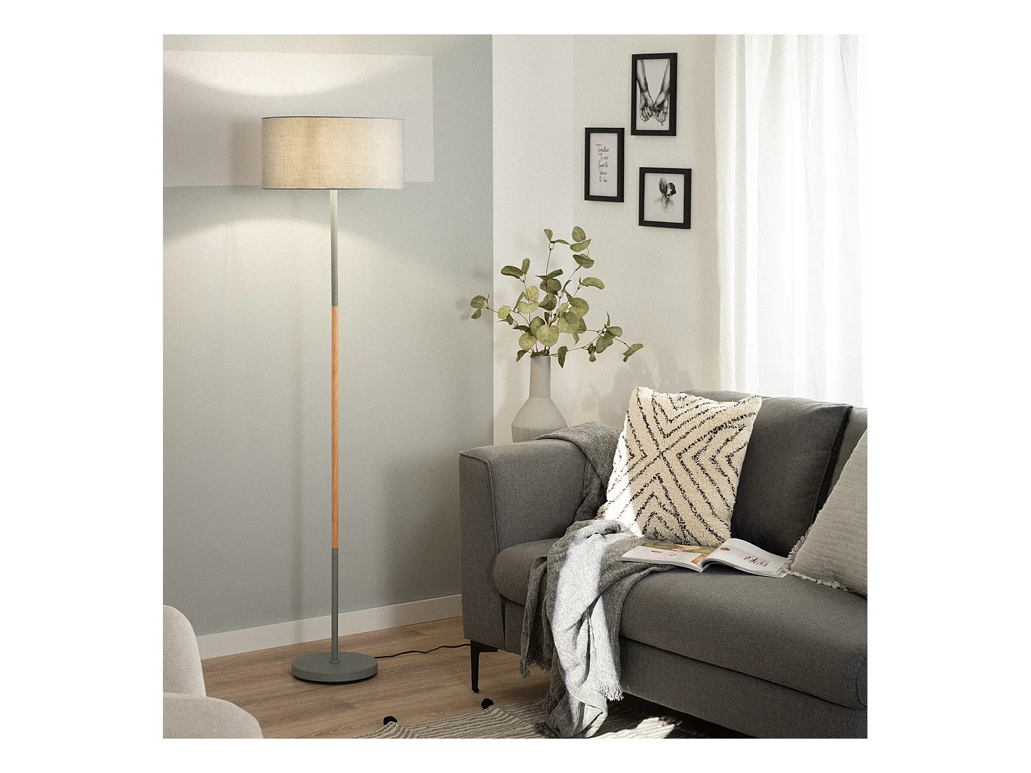 Lámpara de Pie Silinda Gris