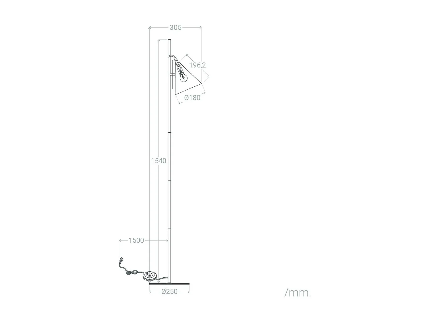 Lámpara de Pie Metal Liceo Negro / Dorado