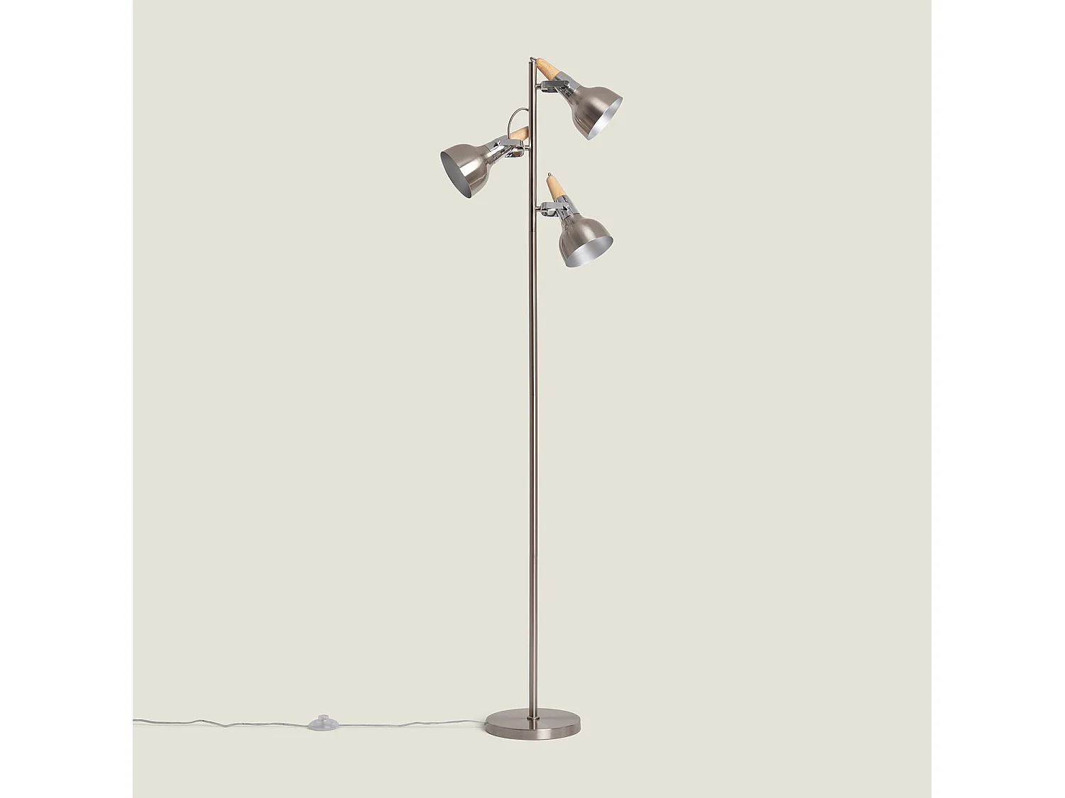 Lampadaire Emer Métal 3 Spots Argenté Argenté