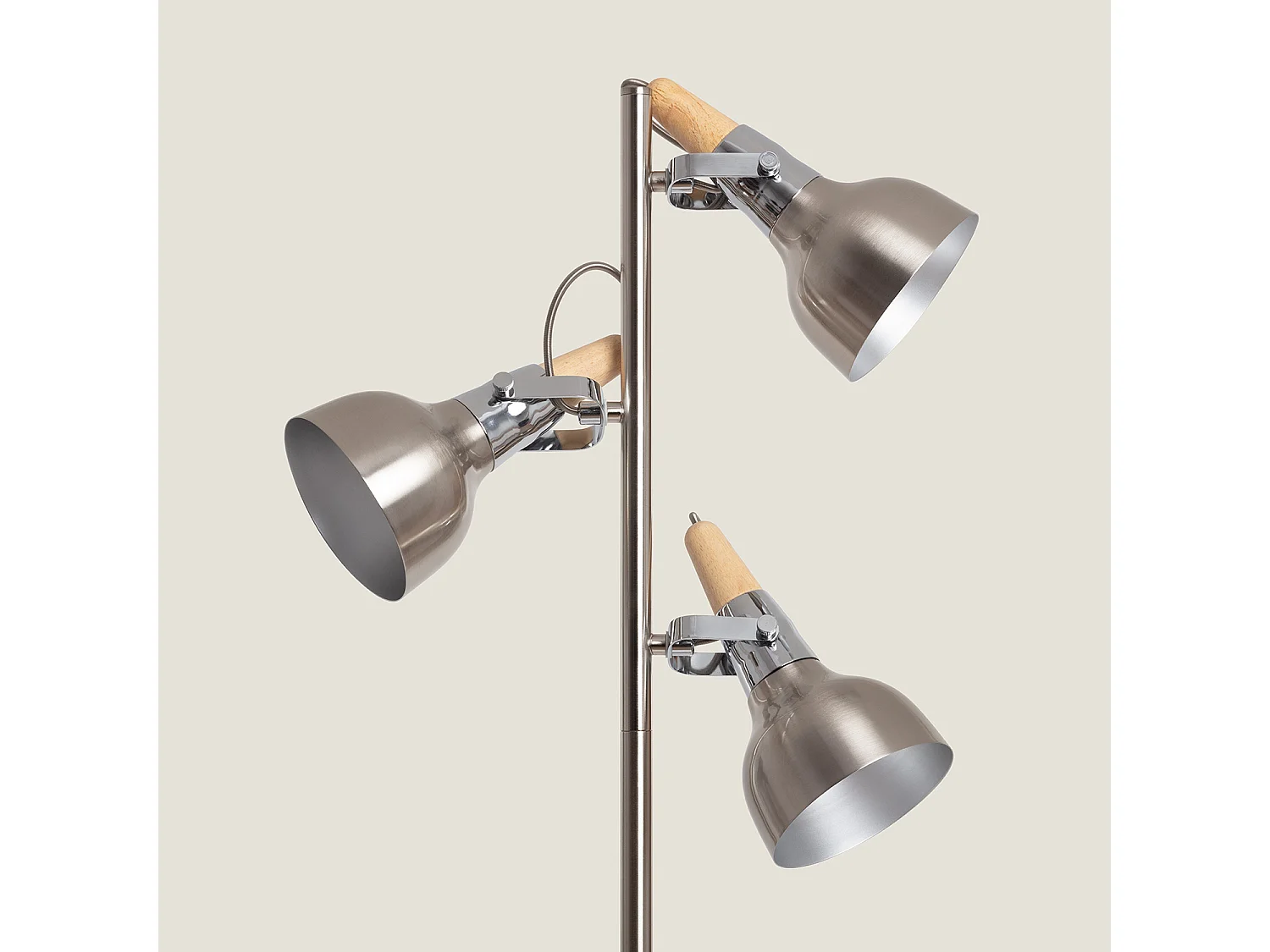 Lampadaire Emer Métal 3 Spots Argenté Argenté