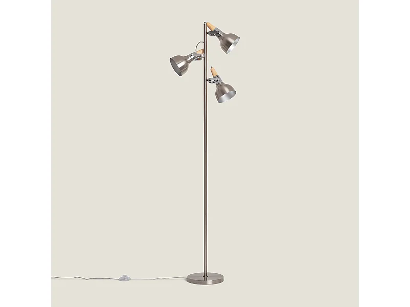 Lampadaire Emer Métal 3 Spots Argenté Argenté