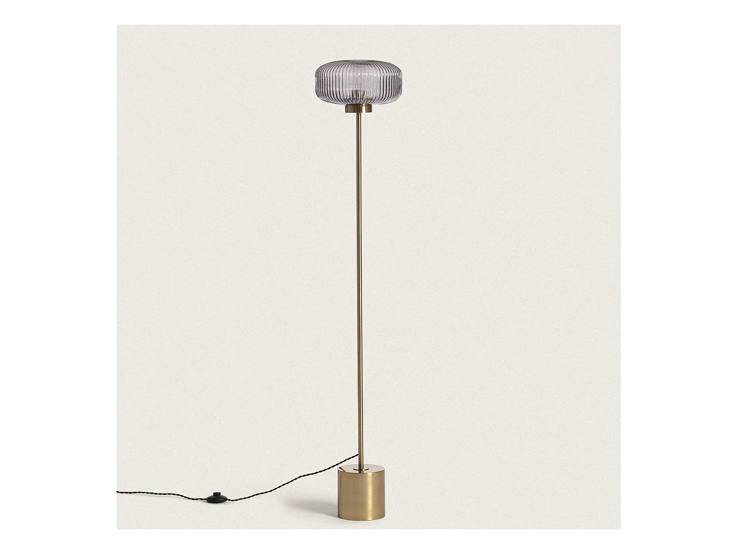 Lampada da Terra Metallo e Vetro Windsor Oro