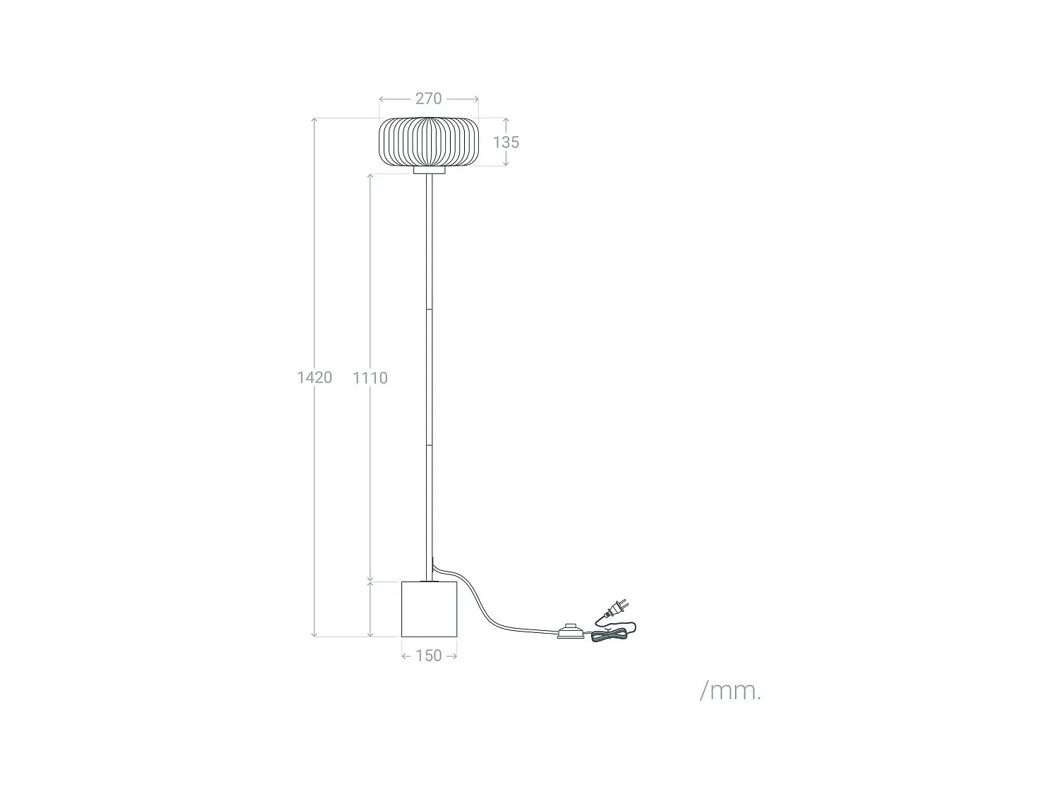 Lampada da Terra Metallo e Vetro Windsor Oro