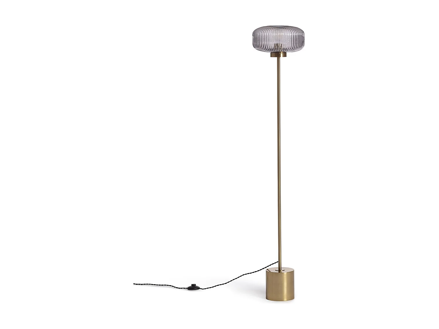 Lámpara de Pie Metal y Cristal Windsor Dorado