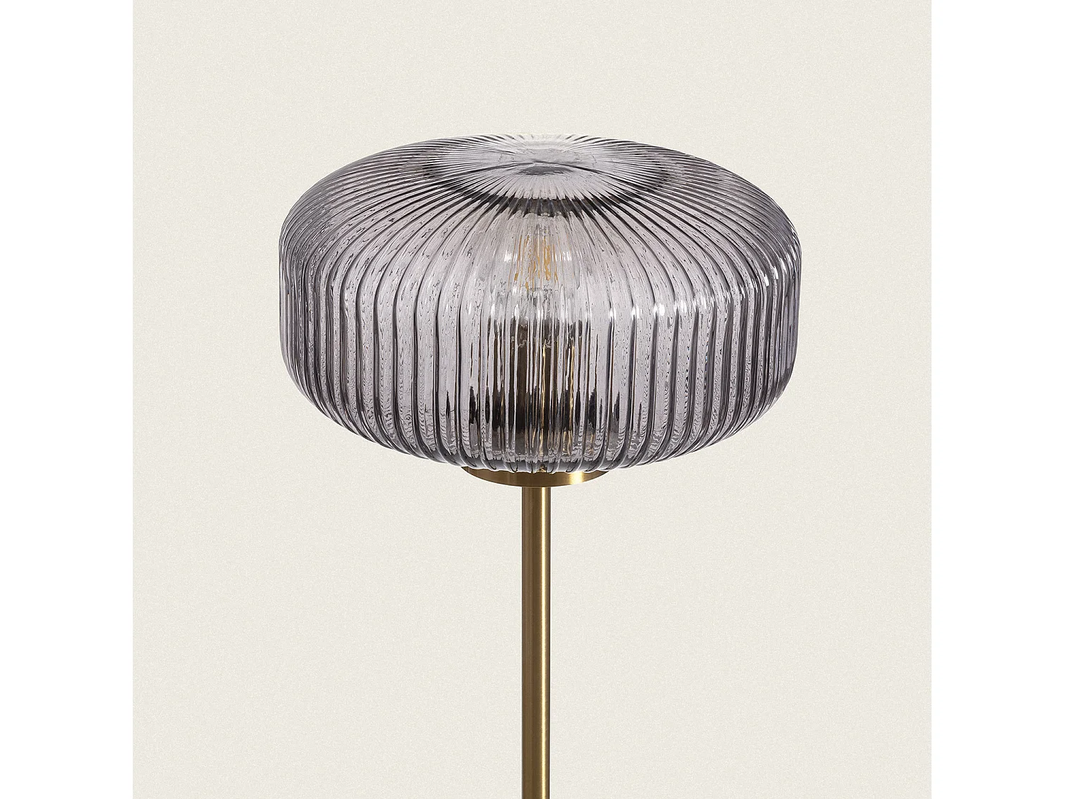 Lámpara de Pie Metal y Cristal Windsor Dorado