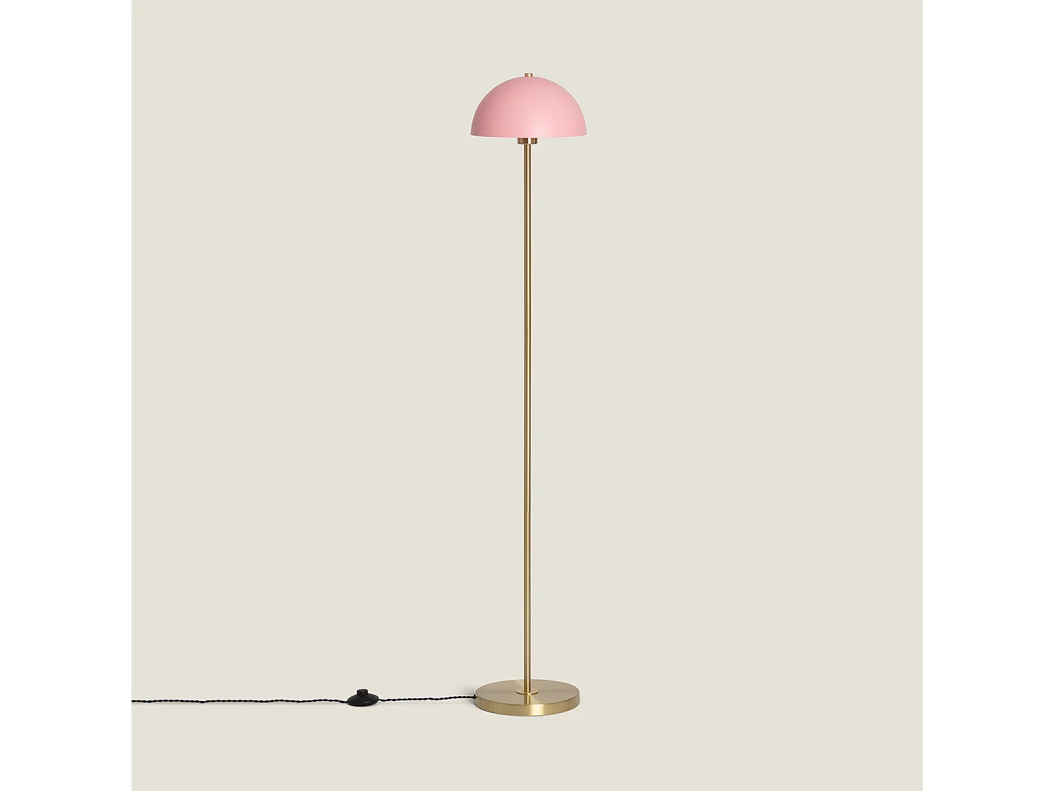 Lampadaire Métal et Verre Shelley Madow Rose pastel